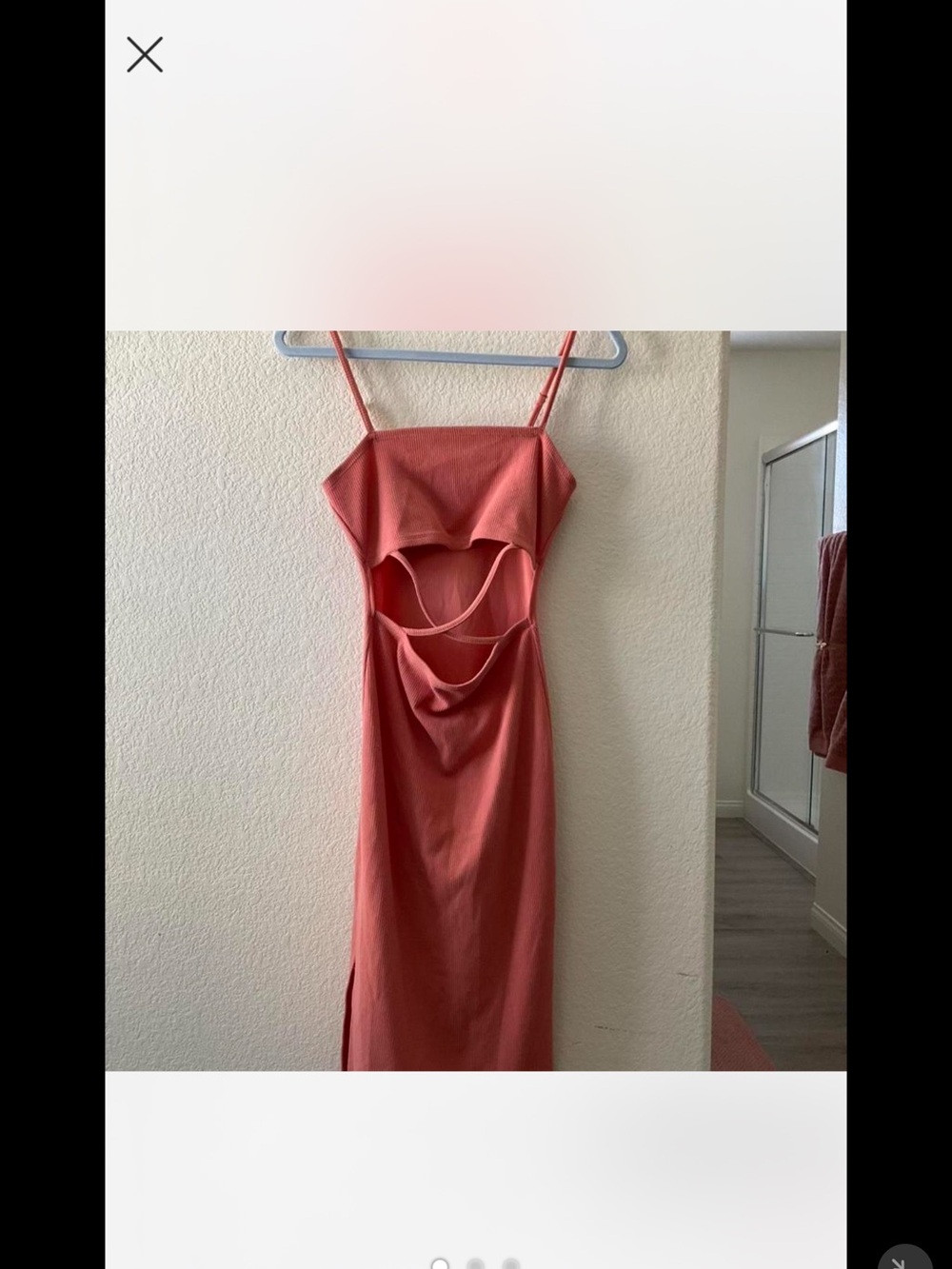Forever 21 Coral Cutout Spaghetti Strap Midi Dress
